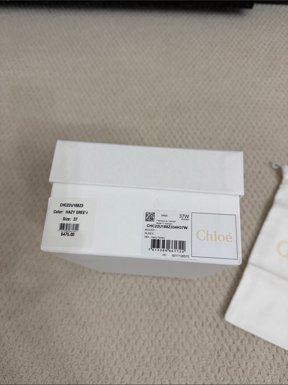 Chloé Woody Slides Hazy Green size 37 - Picture 3 of 3